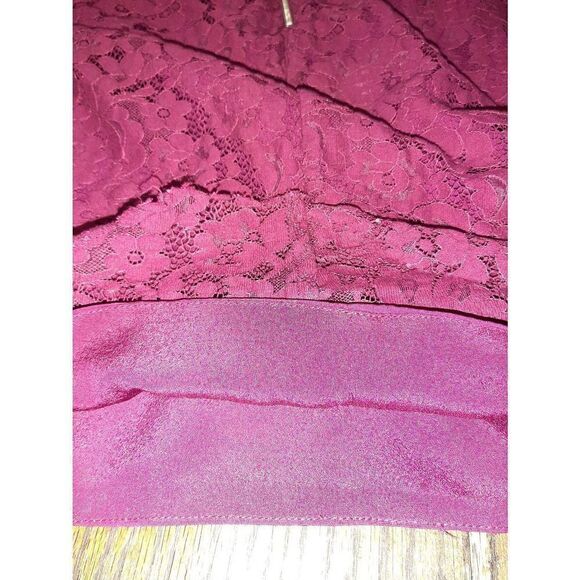 Small Keepsake Burgandy Lace Spaghetti Strap Semi Formal Lined Mini Dress Prom - Picture 6 of 6